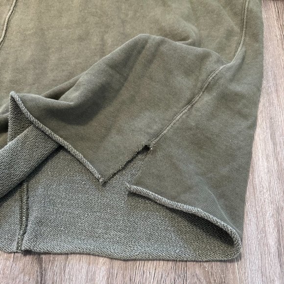 Aerie Olive Green Oversized Distressed Sweatshirt Womens Size Large - Picture 4 of 10